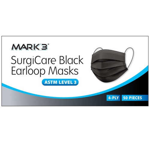Black disposable face - mask, 50
